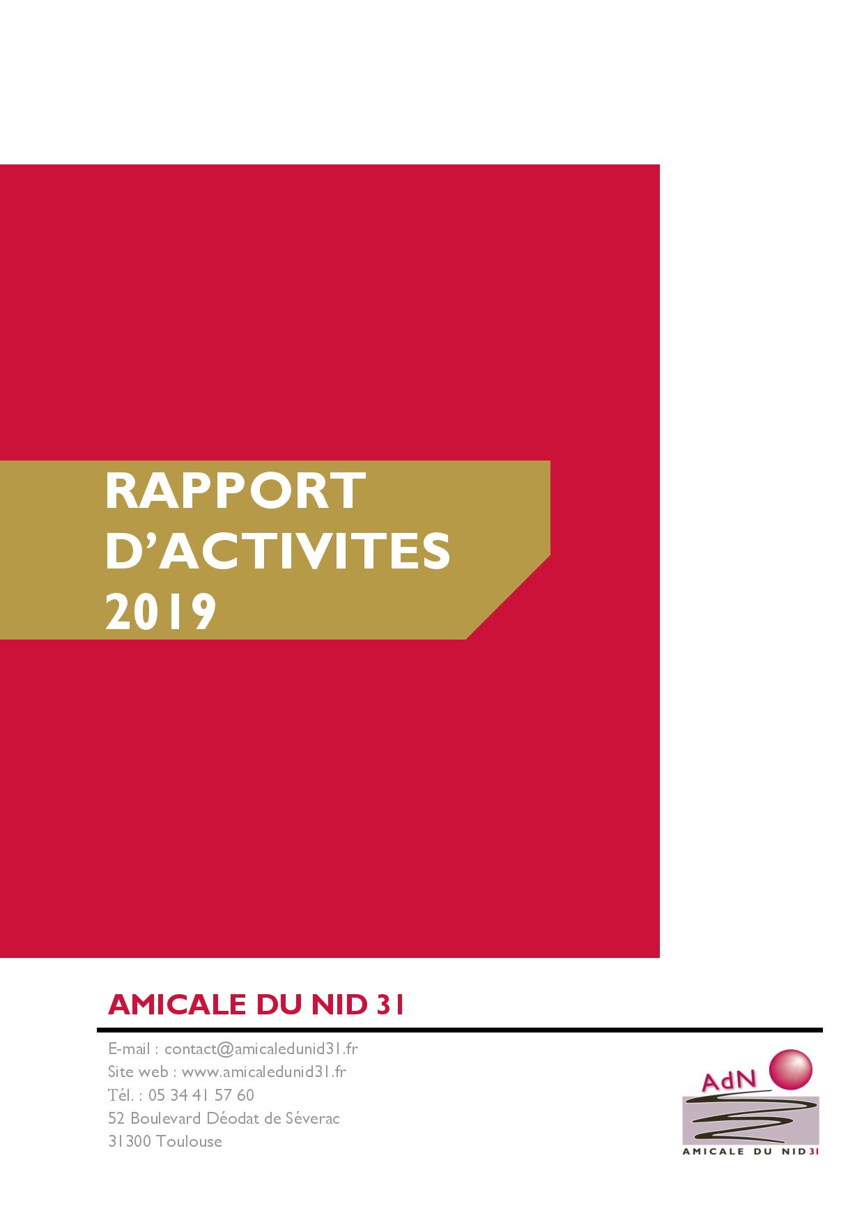 RAPPORT D'ACTIVITES 2019